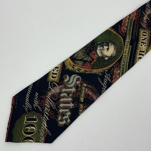 Vtg Huntington Old Money Silk Tie Americana Series / USA Made / 3.75 in wide